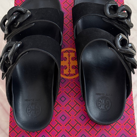 Tory Burch Black Double Strap Sandals - Picture 6 of 10